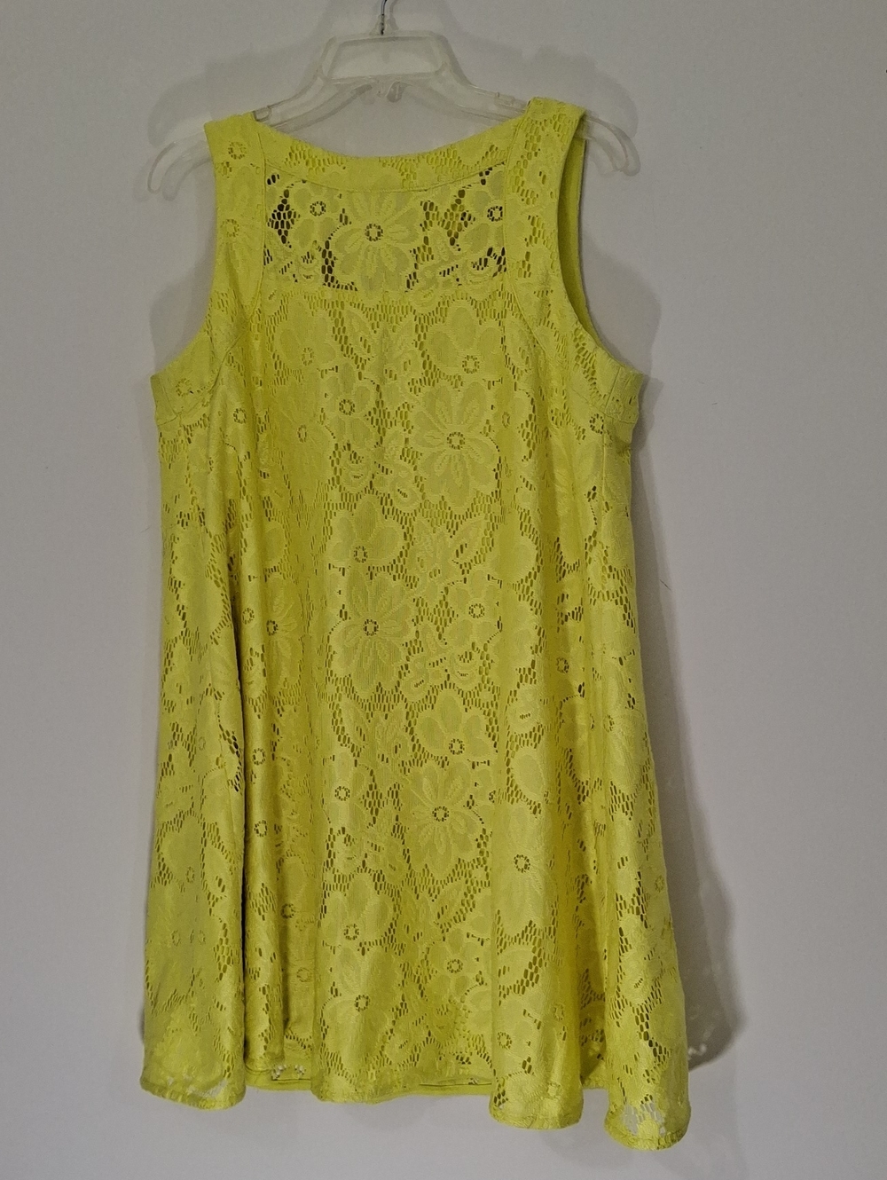 Yellow Lace Sleeveless Dress, Size 12